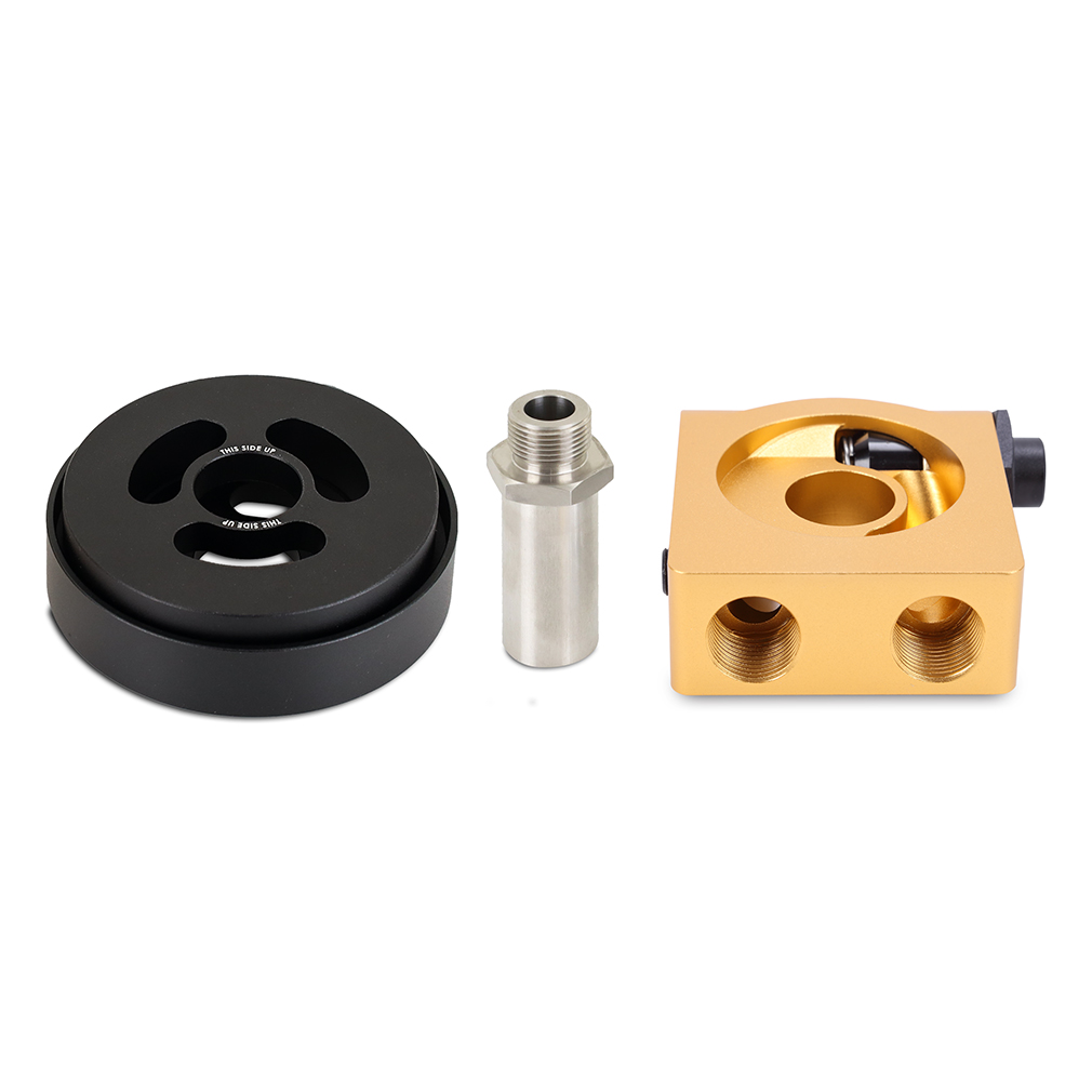 Mishimoto — Mishimoto FR-S/BR-Z/GT86 Thermostatic Sandwich Plate and Adapter Gold
Oil Cooler Adapter - view 6